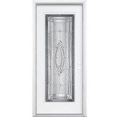 36 In. x 80 In. x 6 9/16 In. Providence Nickel Full Lite Left Hand Entry Door with Brickmould