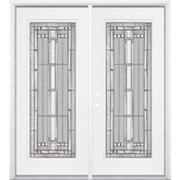 72"x80"x6 9/16" Elmhurst Antique Black Camber Full Lite Right Hand Entry Door with Brickmould