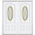 64"x80"x4 9/16" Providence Brass 3/4 Oval Lite Left Hand Entry Door with Brickmould