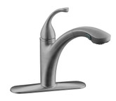 Forté Single-Control Pullout Kitchen Sink Faucet With Color-Matched Sprayhead And Lever Handle In Brushed Chrome