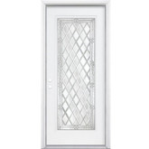 36 In. x 80 In. x 6 9/16 In. Halifax Nickel Full Lite Right Hand Entry Door with Brickmould