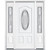 67"x80"x6 9/16" Providence Nickel 3/4 Oval Lite Right Hand Entry Door with Brickmould