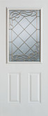 36 In. 1/2 Lite 2 - Panel Painted Steel Entry Door