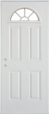 Fan Lite 4-Panel Painted Steel Entry Door