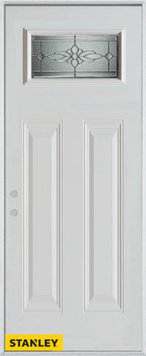 Victoria Classic Zinc Rectangular Lite 2-Panel White 34 In. x 80 In. Steel Entry Door - Right Inswing