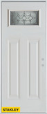 Neo-Deco Zinc Rectangular Lite 2-Panel White 34 In. x 80 In. Steel Entry Door - Left Inswing