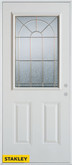 Geometric Zinc 1/2 Lite 2-Panel White 34 In. x 80 In. Steel Entry Door - Left Inswing