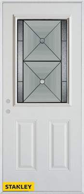 Bellochio Patina 1/2 Lite 2-Panel White 34 In. x 80 In. Steel Entry Door - Right Inswing