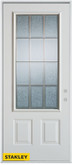 Geometric Glue Chip 3/4 Lite 2-Panel Pre-Finished White 32 In. x 80 In. Steel Entry Door - Left Inswing