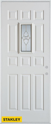 Traditional 12-Panel White 34 In. x 80 In. Steel Entry Door - Left Inswing