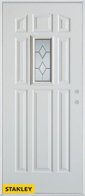Geometric Zinc 9-Panel White 32 In. x 80 In. Steel Entry Door - Left Inswing