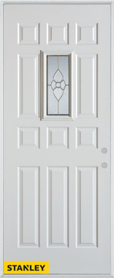 Traditional 12-Panel White 32 In. x 80 In. Steel Entry Door - Left Inswing