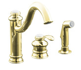 Fairfax Single-Control Remote Valve Kitchen Sink Faucet In Vibrant Polished Brass