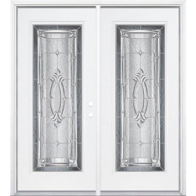 72"x80"x4 9/16" Providence Nickel Full Lite Left Hand Entry Door with Brickmould