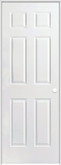 Primed 6-Panel Textured Safe N Sound Solid Core Prehung Door 32 Inch x 80 Inch Left Hand