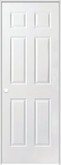 Primed 6-Panel Textured Safe N Sound Solid Core Prehung Door 28 Inch x 80 Inch Right Hand