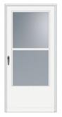 34 Inch Width, 100 Series Self-Storing, White Door, Black Hardware
