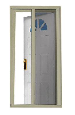 SeasonGuard Sandstone 81.5 Inch Retractable Screen Door Fits Standard Doors 79 Inch to 80.5 Inch
