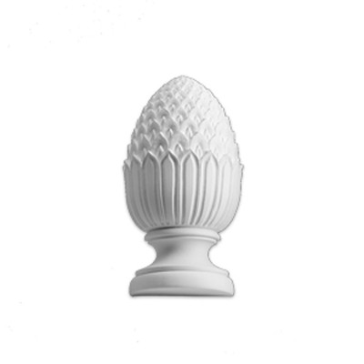14 Inch x 7-1/8 Inch x 7-1/8 Inch Primed Polyurethane Post Full Round Pineapple Finial