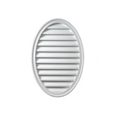 18 Inch x 24 Inch x 1-5/8 Inch Polyurethane Decorative Oval Vertical Louver Gable Grill Vent