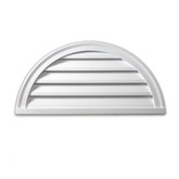 28 Inch x 14 Inch x 2 Inch Polyurethane Functional Half Round Louver Gable Grill Vent