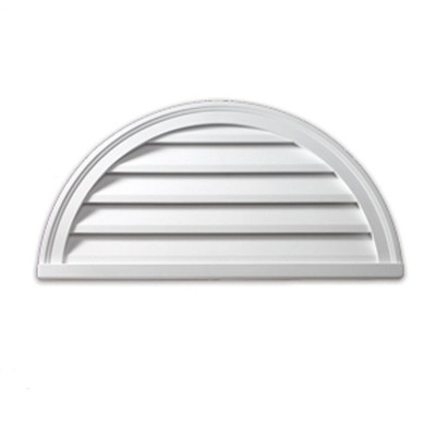 28 Inch x 14 Inch x 2 Inch Polyurethane Functional Half Round Louver Gable Grill Vent