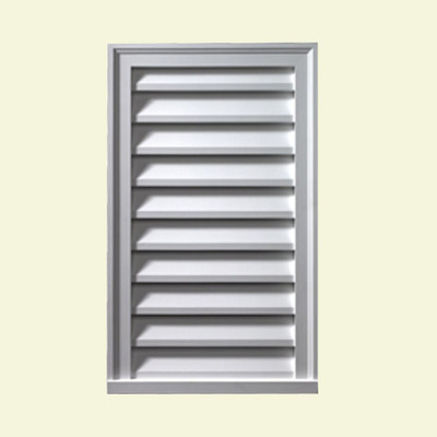 16 Inch x 24 Inch x 2 Inch Polyurethane Functional Vertical Louver Gable Grill Vent