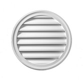 29-7/8 Inch x 29-7/8 Inch x 2-1/4 Inch Polyurethane Functional Round Louver Gable Grill Vent