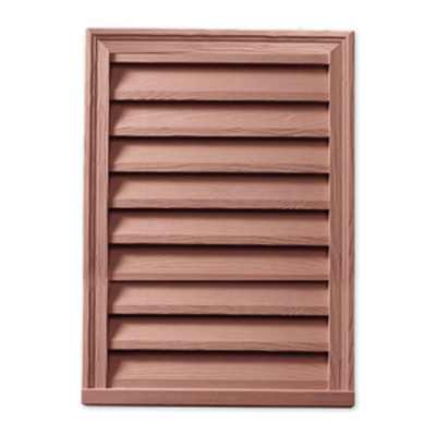 16 Inch x 24 Inch x 2 Inch Polyurethane Decorative Vertical Louver Gable Grill Vent with Wood Grain Texture
