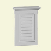 26-1/2 Inch x 33-1/2 Inch x 3 Inch Polyurethane Decorative Vertical Louver Gable Grill Vent with Trim and Crosshead