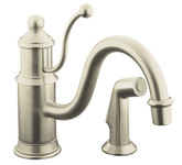 Antique Single-Control Kitchen Sink Faucet In Vibrant Brushed Nickel
