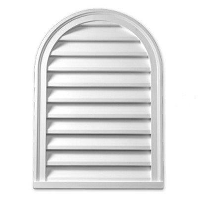 22 Inch x 31-1/2 Inch x 2 Inch Polyurethane Decorative Cathedral Louver Gable Grill Vent with Wood Grain Texture