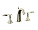 Finial Traditional Widespread Lavatory Faucet With Lever Handles In Vibrant Brushed Nickel