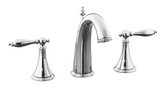 Finial Traditional Widespread Lavatory Faucet With Lever Handles In Polished Chrome