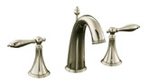 Finial Traditional Widespread Lavatory Faucet With Lever Handles In Vibrant Polished Nickel