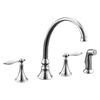 Finial Traditional Kitchen Sink Faucet With 9-3/16" Spout Reach In Polished Chrome