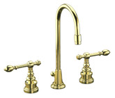 Iv Georges Brass Widespread Lavatory Faucet With High Country Swing Spout And Lever Handles In Vibrant Polished Brass