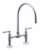 Hirise Stainless Deck Mount Bridge Kitchen Faucet In Brushed Stainless