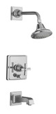 Pinstripe Pure Rite-Temp Pressure-Balancing Bath And Shower Faucet Trim, Valve Not Included In Polished Chrome