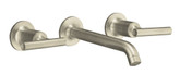 Purist Two-Handle Wall-Mount Lavatory Faucet Trim, Valve Not Included In Vibrant Brushed Nickel