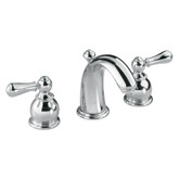 Hampton 8 Inch Widespread 2-Handle Mid-Arc Bathroom Faucet in Chrome with Speed Connect Drain
