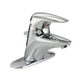 Ceramix 4 Inch Single-Handle Low-Arc Bathroom Faucet in Polished Chrome with Speed Connect Drain