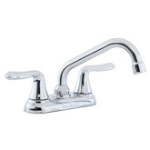 Colony Soft 4 Inch 2-Handle Low-Arc Laundry Faucet in Polished Chrome with Hose End