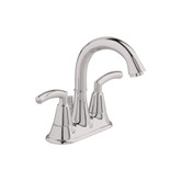 Tropic 4 Inch 2-Handle High-Arc Bathroom Faucet in Satin Nickel with Metal Speed Connect Pop-Up Drain