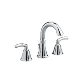 Tropic 8 Inch Widespread 2-Handle Mid-Arc Bathroom Faucet in Chrome with Metal Speed Connect Pop-Up Drain