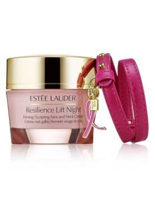 Estee Lauder Resilience Lift Night Firming Sculpting Crème with Pink Ribbon Bracelet - 50 ML