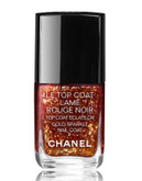 Chanel CHANEL LE TOP COAT LAMÉ ROUGE NOIR <br> GOLD SPARKLE NAIL COAT - ROUGE NOIR