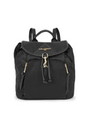 Karl Lagerfeld Leather-Trimmed Nylon Backpack - BLACK