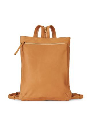 Derek Alexander Convertible Strap Leather Backpack - TAN