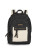 Kensie Faux Shearling Trimmed Backpack - BLACK COMBO